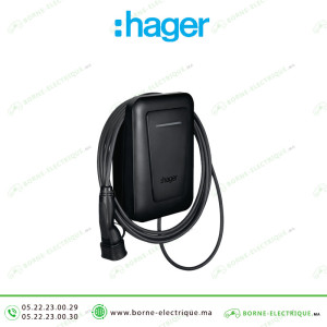 Borne de recharge Hager witty plus 22kW  Triphasé Câble 6.5m XVL122C Casablanca Maroc