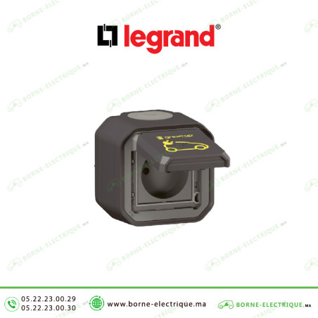 Prise de recharge pour véhicule électrique Legrand Plexo Green'up Access IP55 anthracite 069785L Casablanca Maroc