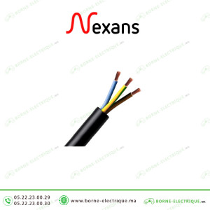 Câble rigide NEXANS 3x6mm² U1000 R2V (1ml) Casablanca Maroc
