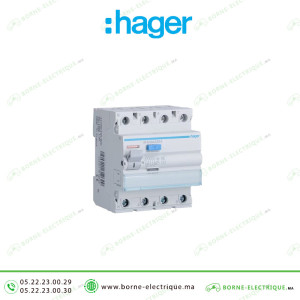Interrupteur différentiel 4P HAGER 4x40A 30mA CDC440F Casablanca Maroc