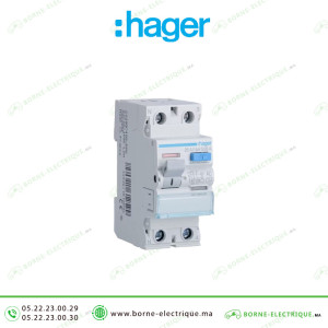 Interrupteur différentiel 2P HAGER 40A 30mA CDC240F Casablanca Maroc